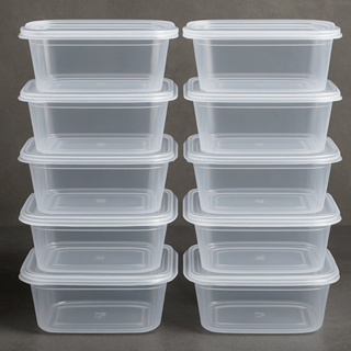 Kit 10 Potes Marmita 1000ML Transparente | Freezer, Micro-ondas e Lava Louça, BPA FREE ,Vedação em Oferta na Shopee
