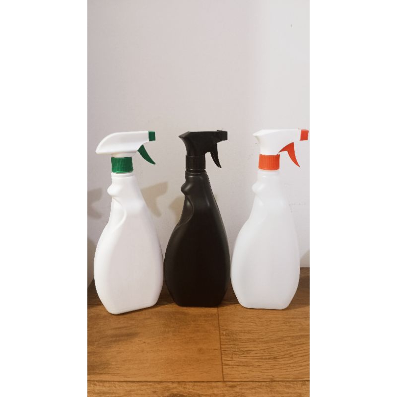 6 Frascos  borrifador branco/natural e preto 750ml  com válvula ou sem válvula gatilho pulverizador.
