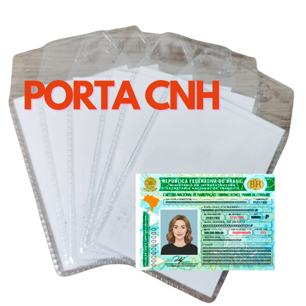Protetor Capa Porta CNH RG Plástico PVC Atacado Envelope Habilitação Medida Exata Resistente em Oferta na Shopee