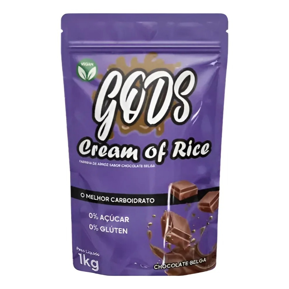 Farinha de Arroz Gods Cream Of Rice 1Kg CHOCOLATE BELGA - Canibal Inc