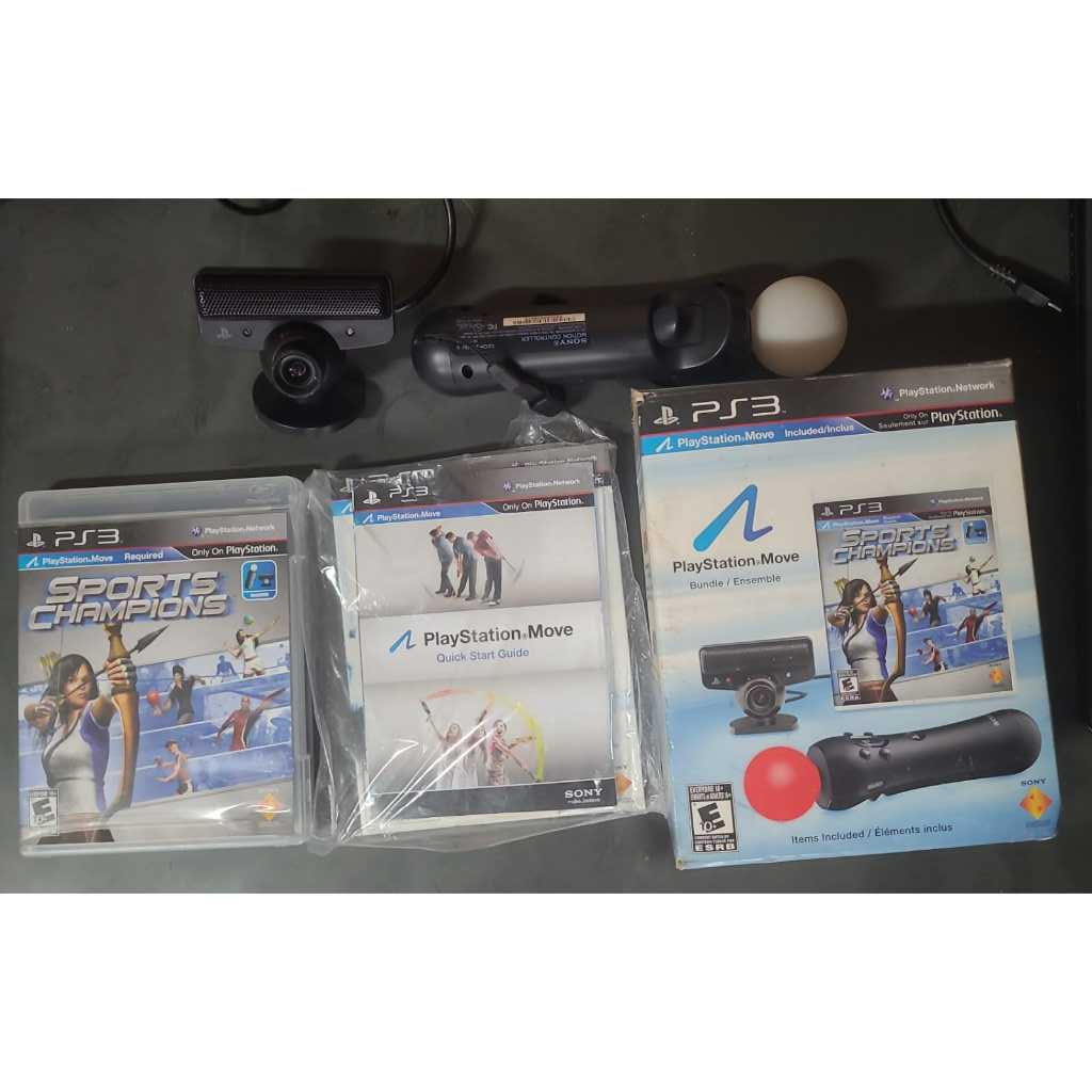 Kit Playstation Move (psmove) PS3 Seminovo, completo na caixa.