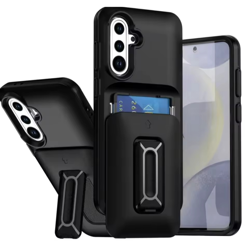Capa Capinha Armor Porta 2 Cartão Galaxy A36 5G A56 A55 + Suporte Traseiro