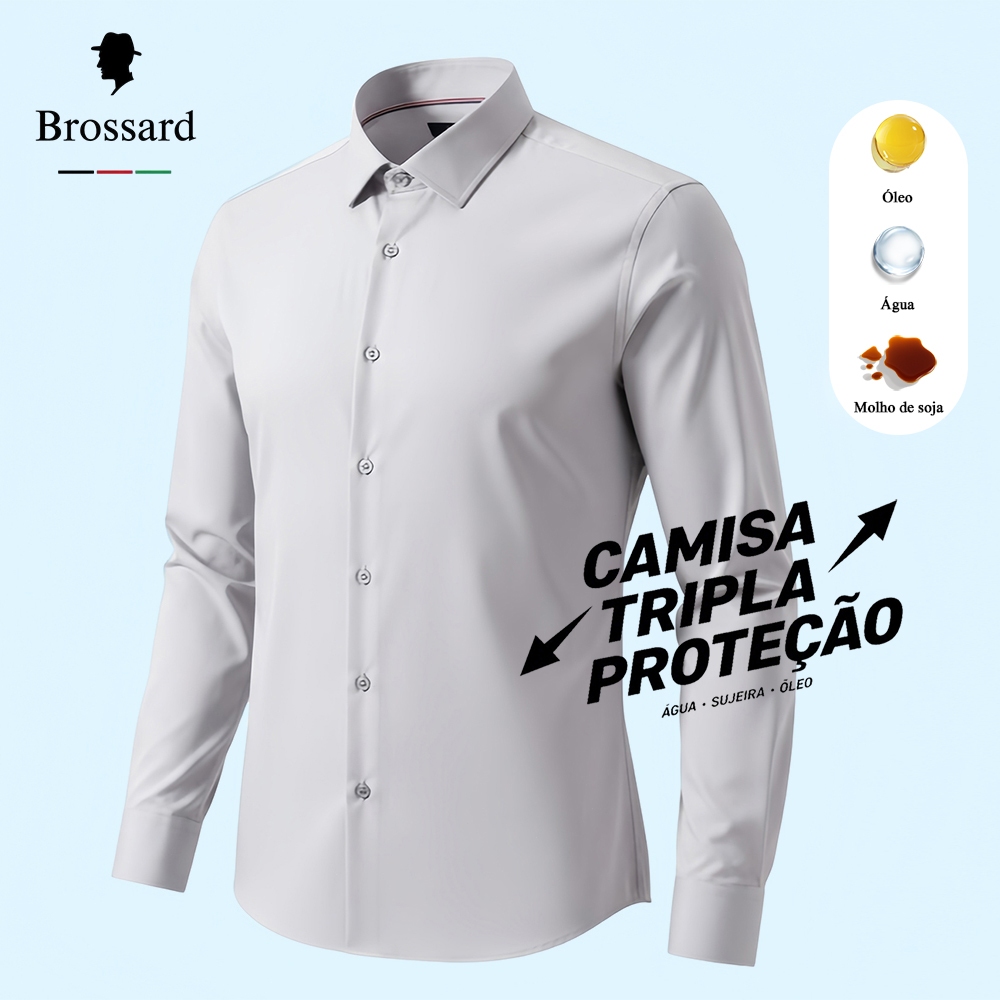 Camisa Social Masculina Slim fit Luxo Não Amassa Elastano e Impermeável, Blusa Manga Longa Estilosa em Oferta na Shopee