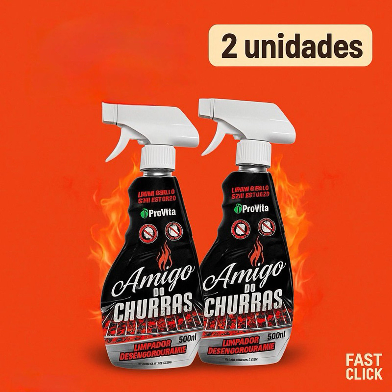 Limpa Grelha e fogão Amigo do Churras Remove Gorduras difíceis Envio Imediato
