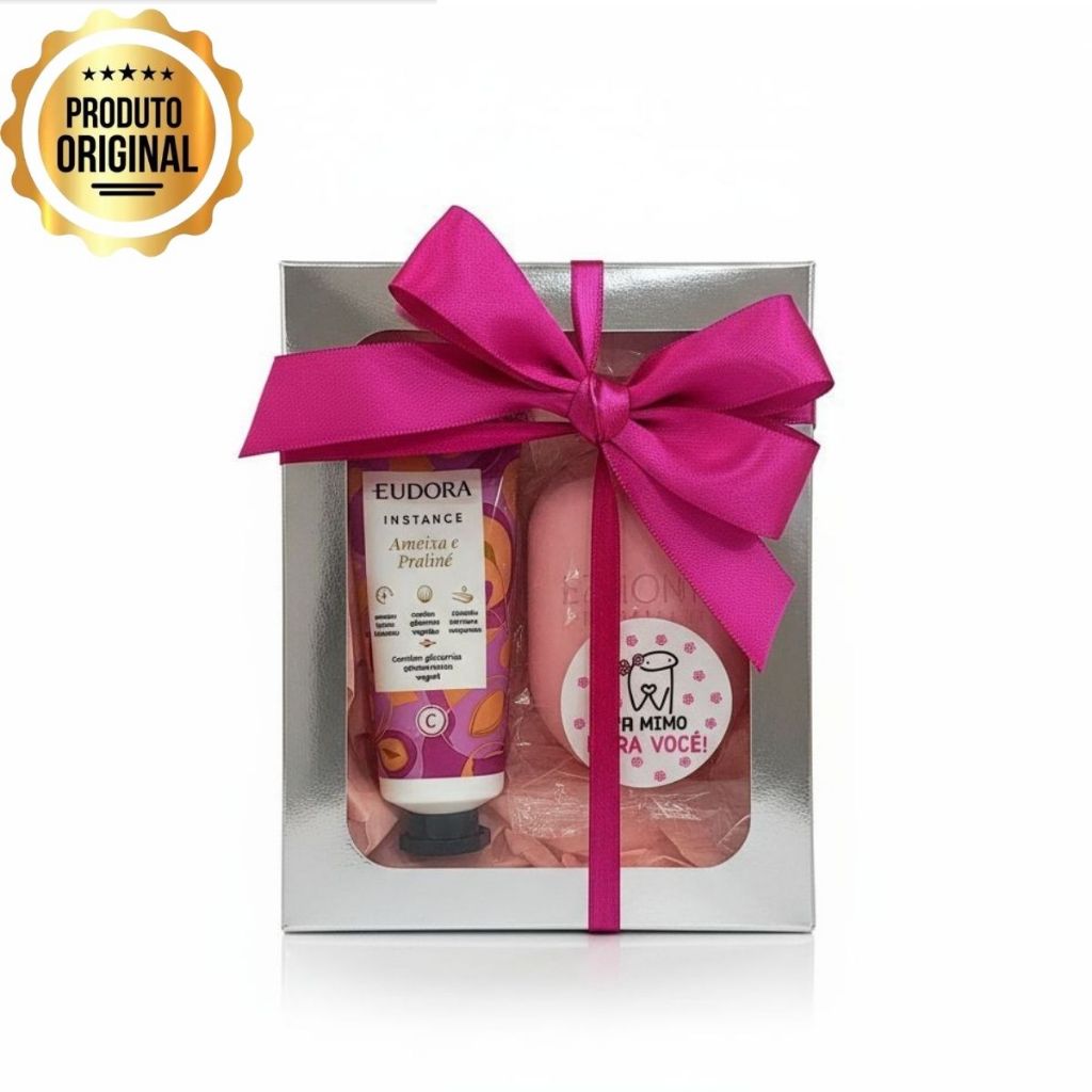 Combo Eudora Creme de mãos de bolsa Eudora Instance Ameixa Praliné 30g + Sabonete Eudora 80g