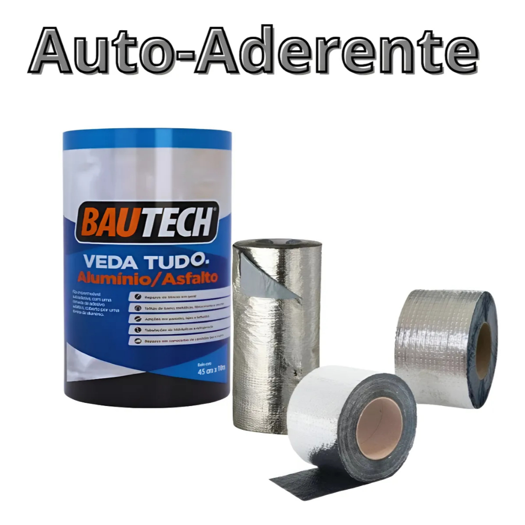 Manta Asfaltica Fria Auto Adesiva Aluminizada 20cm X 10m Bautech