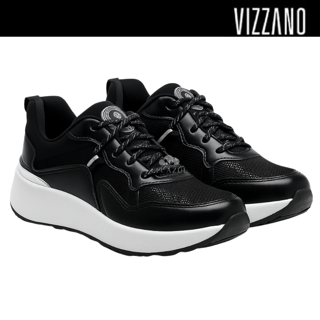 Tênis Feminino Vizzano Chunky Detalhe Prata Casual Conforto Solado EVA Macio em Oferta na Shopee
