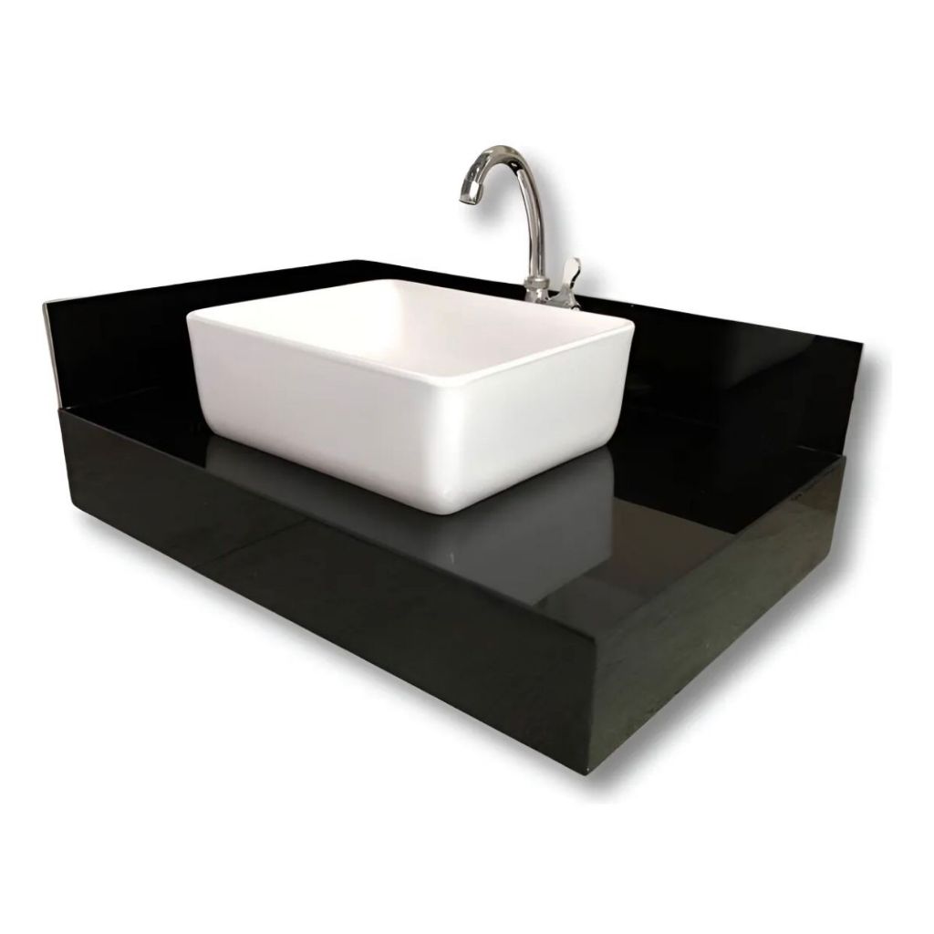 Pia Bancada de Porcelanato cor Preto 60x40cm em Oferta na Shopee