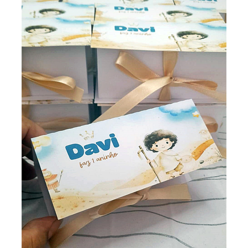 Caixinha de promessas com 120 versículos biblicos - Aniversário menino - caixinha de Orações, promessas de Deus