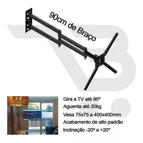 Suporte Tv Articulado Para TV's De 32 40 43 50 55 Lcd Led ART 50 TRI