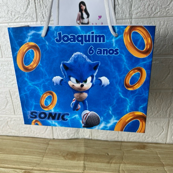 Sacolinha Pegue e Monte - Sonic - comemoração, Aniversário, personalizados, festa infantil em Oferta na Shopee