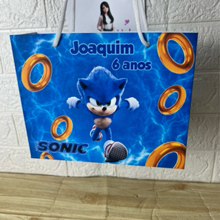 Sacolinha Pegue e Monte - Sonic - comemoração, Aniversário, personalizados, festa infantil em Oferta na Shopee
