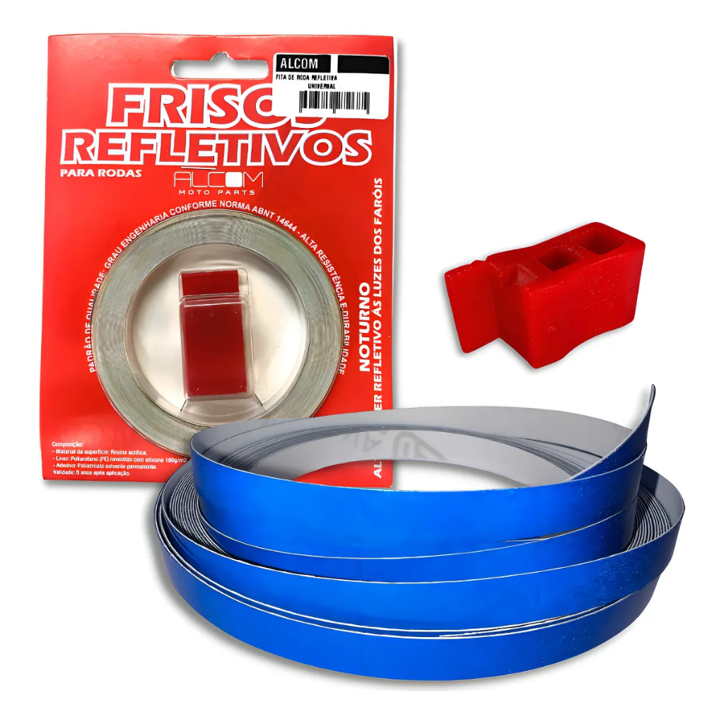 Fita Friso De Roda Refletivo para Motos com Aplicador azul em Oferta na Shopee