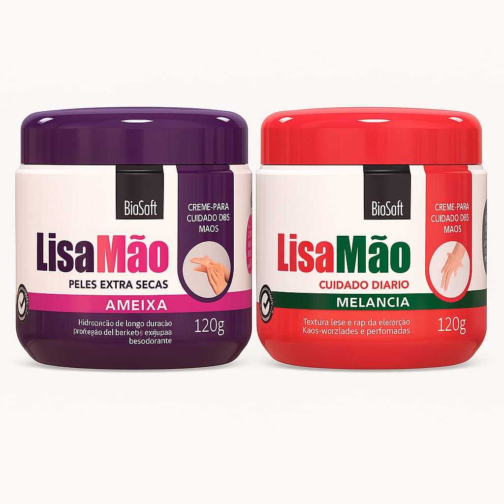 Creme Hidratante Lisa Mão para pele Extra Secas Ameixa e Melancia Biosoft 120g