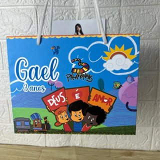 Sacolinha Pegue e Monte - 3 Palavrinhas ( Deus é Amor ) - comemoração, Aniversário, personalizados, festa infantil em Oferta na Shopee
