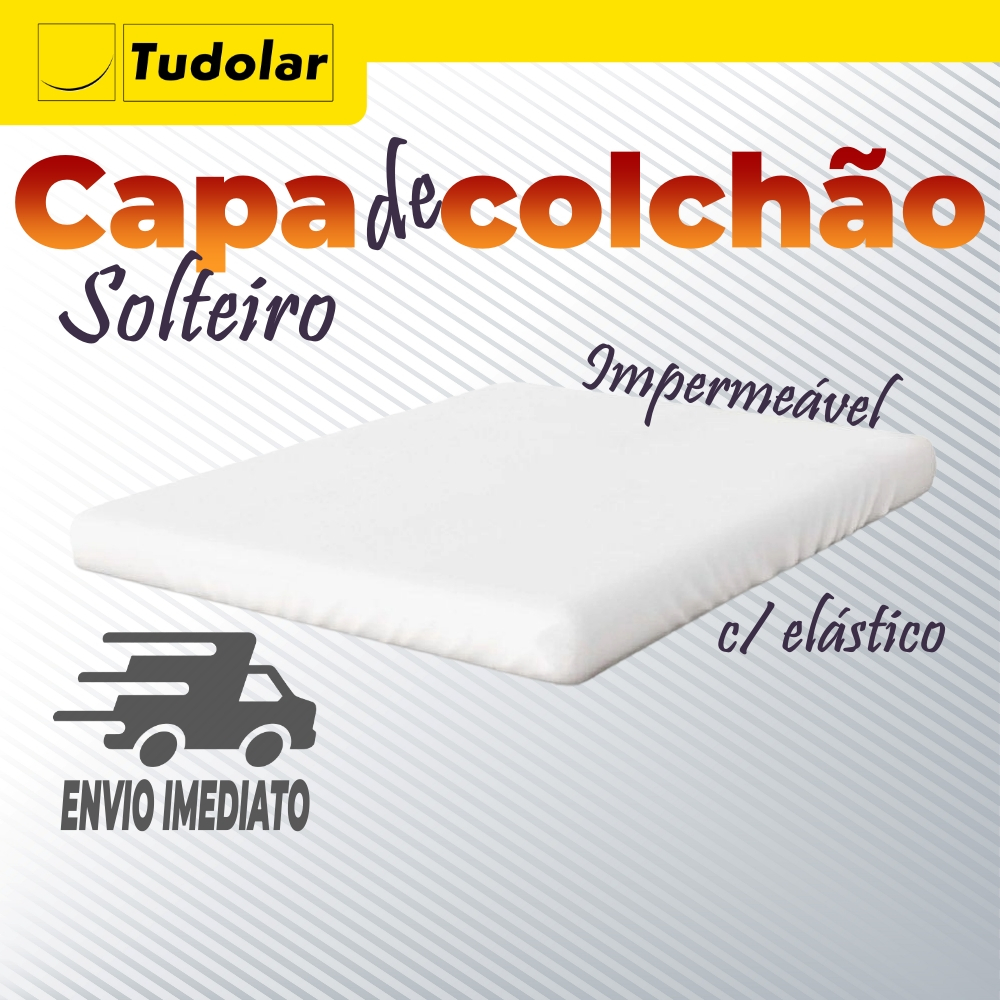 Capa Colchão Solteiro Impermeável com Elástico Branco Resistente Confortável
