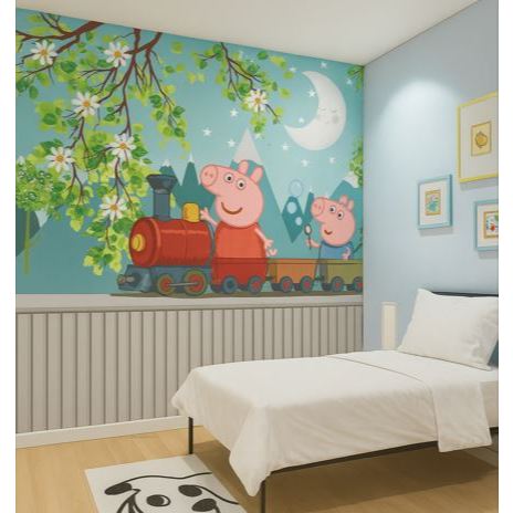 Papel de Parede Adesivo Tema Peppa Pig George Personalizado M² PAREDE TODA