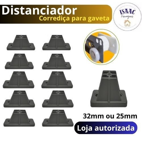 10 OU 5  DISTANCIADORES PARA CORREDIÇA DE GAVETA 25 A 35MM CINZA em Oferta na Shopee