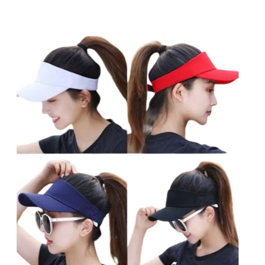 Viseira Boné Lisa Ajustável Verão para Corrida Caminhada Praia Ciclismo Esporte Tenis Várias Cores