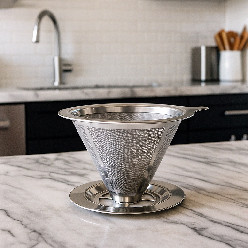 Coador de Café Premium em Aço Inoxidável – Filtro Permanente, Durável e Ecológico