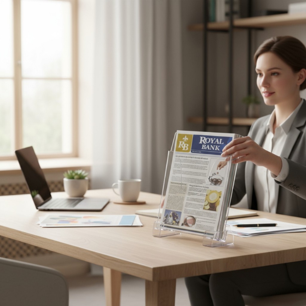 Porta Folhas A4 Expositor Plus Maxcril Display Avisos Organizador Mesa ou Parede Folhetos Waleu