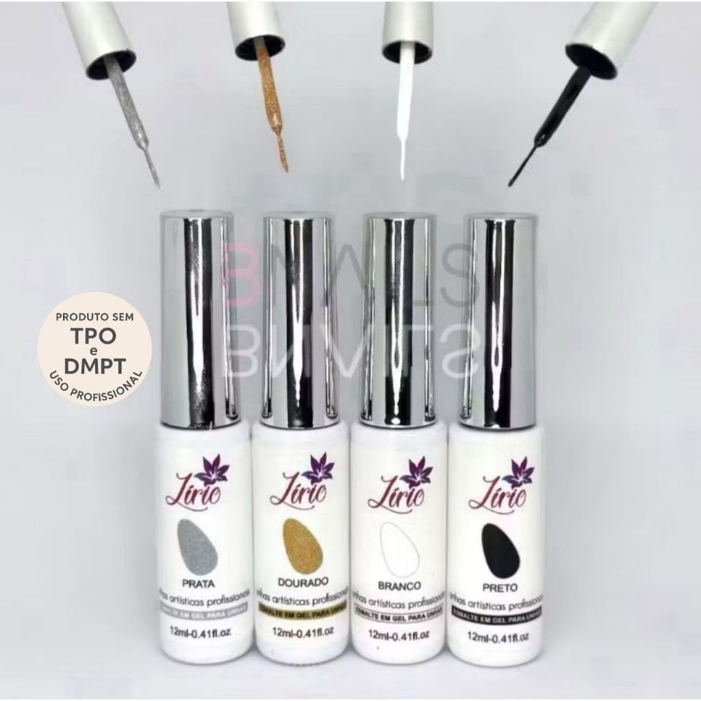 Esmalte Em Gel Ponta Fina Liner Lirió Lançamento Pincel Ultra Fino Para Unhas Nail Art