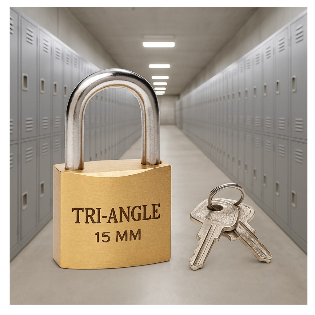 Cadeado 15MM Reforçado -- armário gaveta janelas e gavetas - Triangle Dourado 03 Chaves
