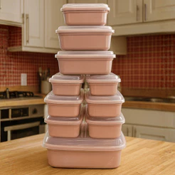 Jogo 10 Potes Plásticos Multiuso para Organização de Cozinha