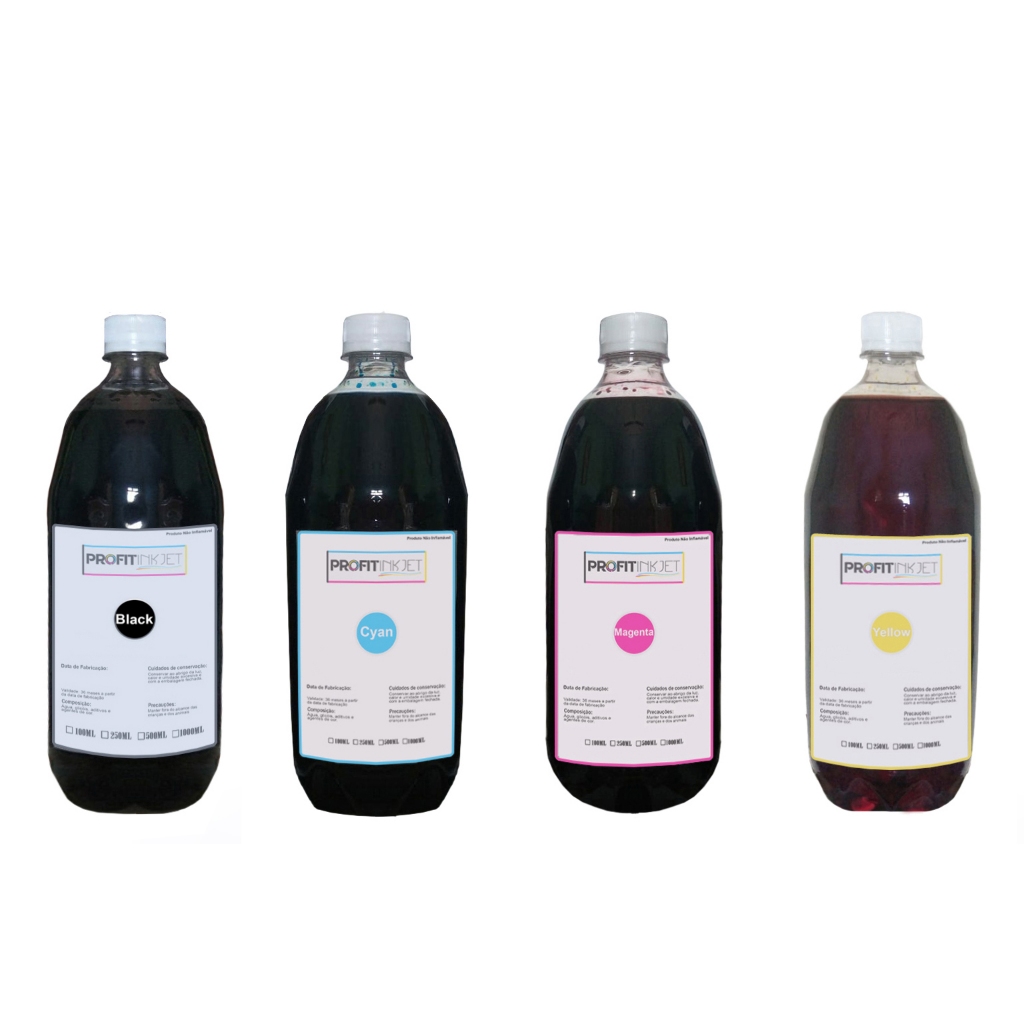 Refil Tinta Compatível Epson L3150 L3110 L395 L375 L365 L355 Tinta Black/Cyan/Magenta/Amarela