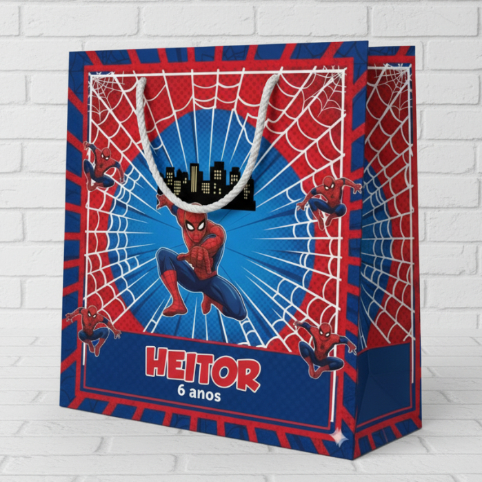 Sacolinha Surpresa Homem-Aranha Personalizada - Lembrancinha Festa Infantil Aniversário