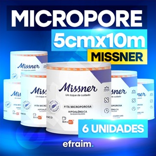 Micropore 5cmx10m Branco Adpele Kit C/ 6 em Oferta na Shopee