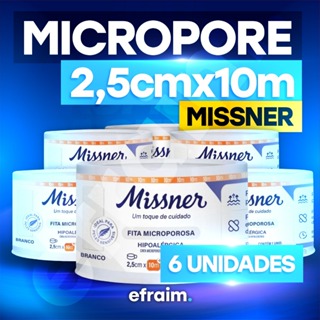 Micropore 2,5cm X 10m - Kit C/6 Unidades Branco Adpele em Oferta na Shopee