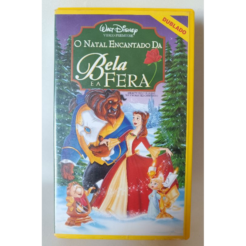 VHS O Natal Encantado da Bela e a Fera dublado filme infantil Walt Disney clássico colecionador fita