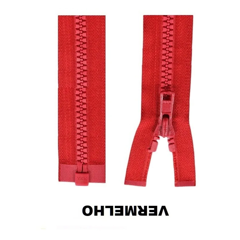 Zíper Vermelho Destacável Dentado * Jacaré, Tratorado de 60,  65,70,75 cm lindo