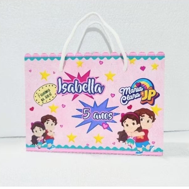 Sacolinhas personalizadas Maria Clara e JP festa infantil lembrancinhas diversos temas
