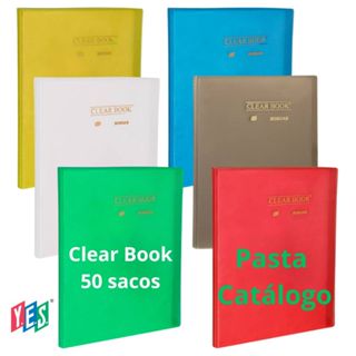 Pasta Catálogo 50 folhas YES Clear Book A4 BD50AS c/50 sacos plásticos em Oferta na Shopee