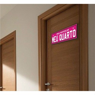 Placa Decorativa MEU QUARTO ÁREA PARTICULAR menina pink decoração porta em Oferta na Shopee