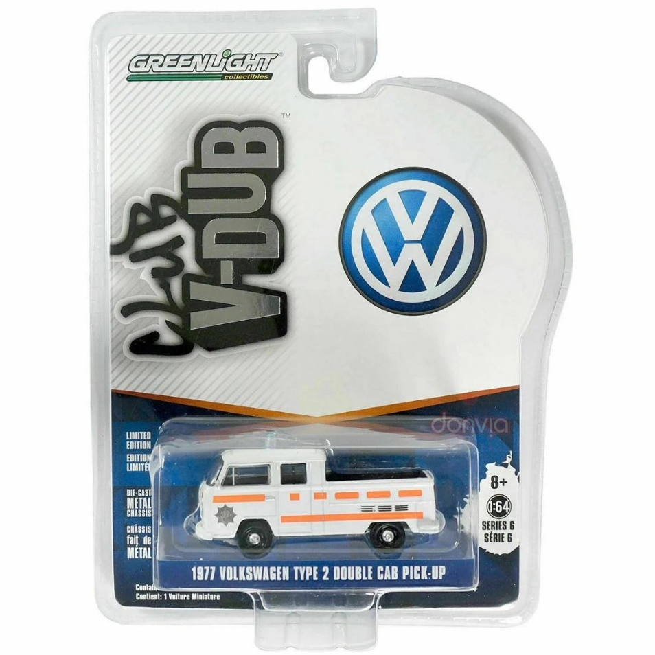 miniatura greenlight 1977 volkswagen type 2 double cab pick-up - POLITIE - Kombi da polícia