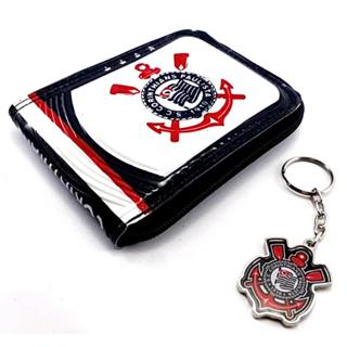 Carteira de Times + Chaveiro de Metal Times de Futebol Corinthians Porta Cartão masculino em Oferta na Shopee