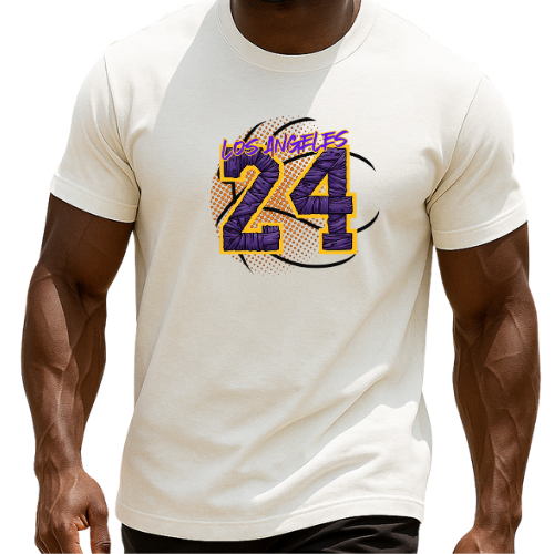 Camiseta Masculina Casual 100% Algodão com Estampa de Los Angeles LA