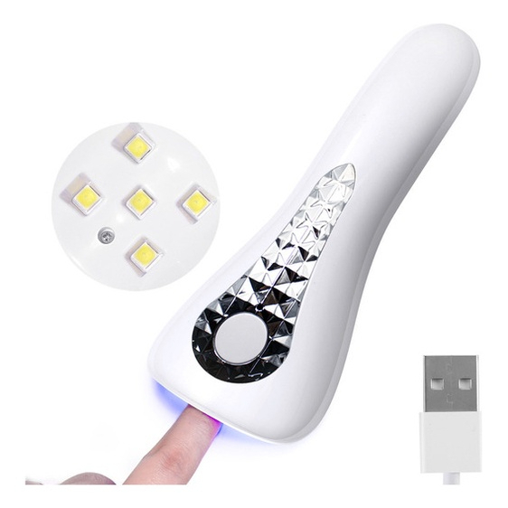 Mini Cabine Potátil Led/Uv De Dedo Q5 Seca Gel De Unha Sem Fio Recarregável 18W