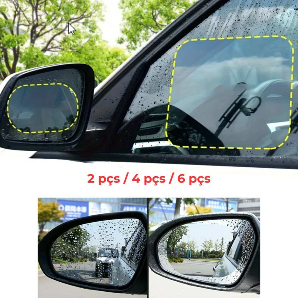 Película Espelho de Retrovisor De Carro 2/ Peças Filme Anti-Embaçamento Para Vidro de Janela Lateral