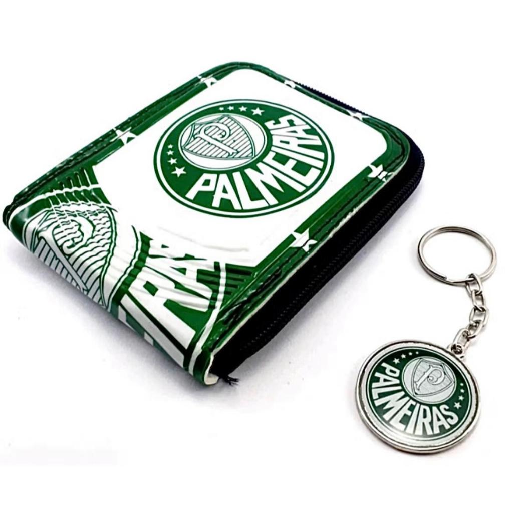 Kit Carteira + Chaveiro de Metal Personalizado Times de Futebol Masculino