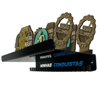 Porta Trofeus E Medalhas Personalizado Acrílico Puro 38cm Comprimento em Oferta na Shopee