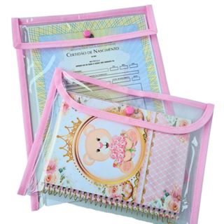 Kit Porta Certidão Pasta Documentos + Capa Plástica para Caderneta de Vacinação em Oferta na Shopee
