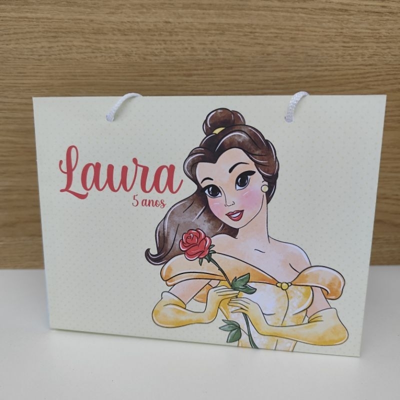 Sacolinha Personalizada princesa Bela - Pegue e Monte