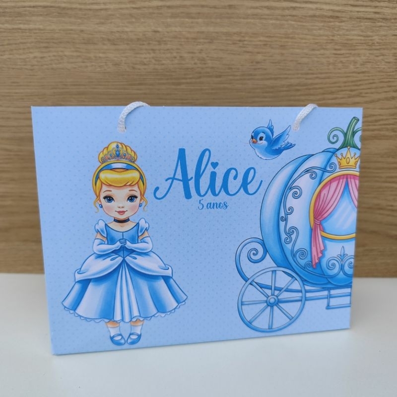 Sacolinha Personalizada Cinderela Cute - Pegue e Monte