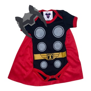 Body Bebe Menino Thor + Mascara - Temático - Super Heróis - Mesversário em Oferta na Shopee