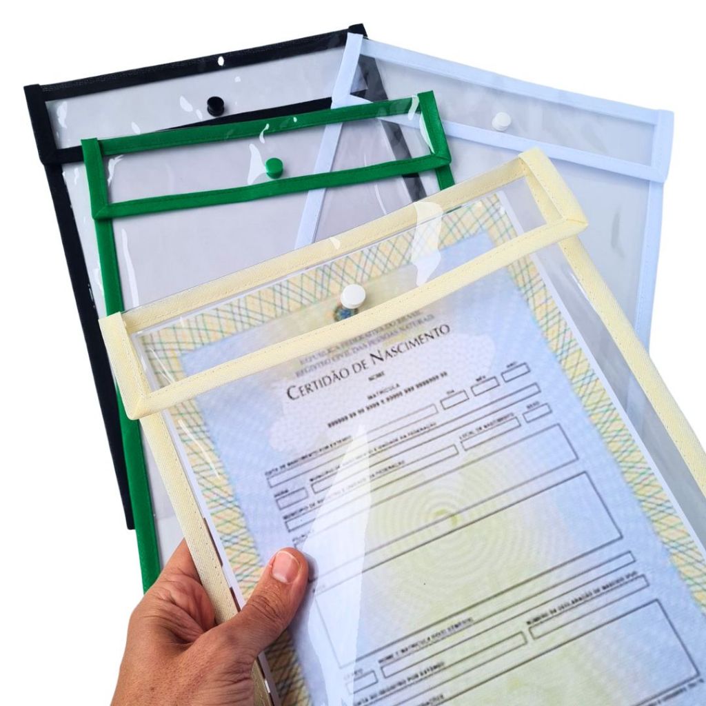 Porta Certidão de Nascimento Pasta Plastificada para Documentos Personalizada em Oferta na Shopee