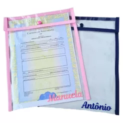Porta Certidão de Nascimento Pasta Plastificada para Documentos Personalizada